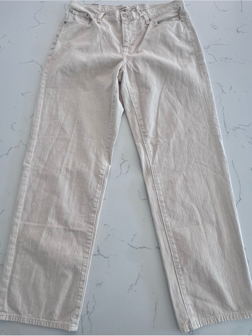 NWT Madewell x DONNI Cream Straight Leg Jeans Size 29 Cotton Utility Denim